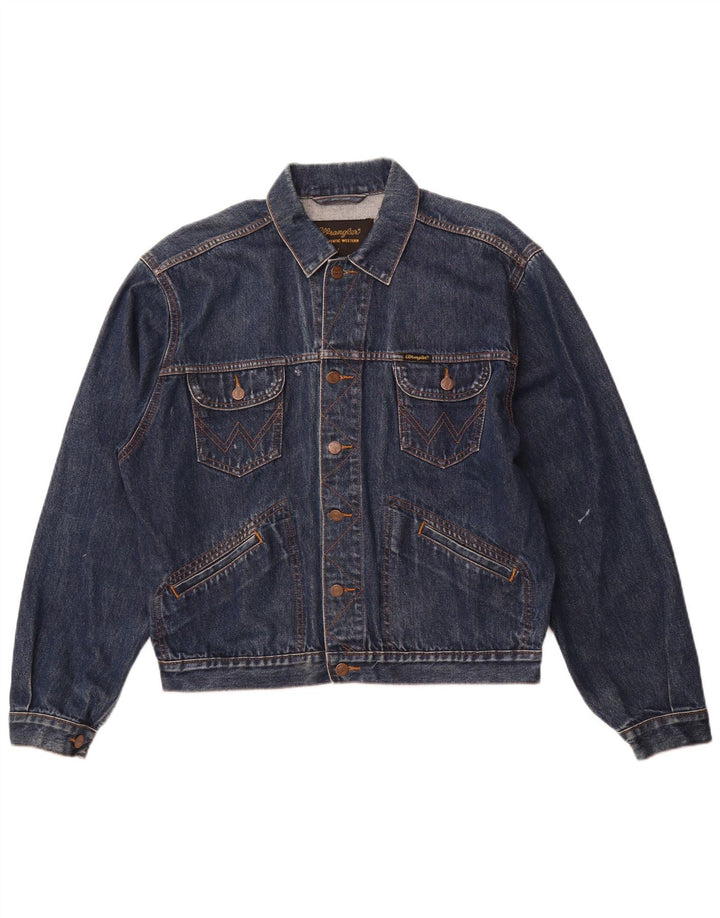 Ανδρικό τζιν μπουφάν WRANGLER UK 40 Large Navy Blue Cotton