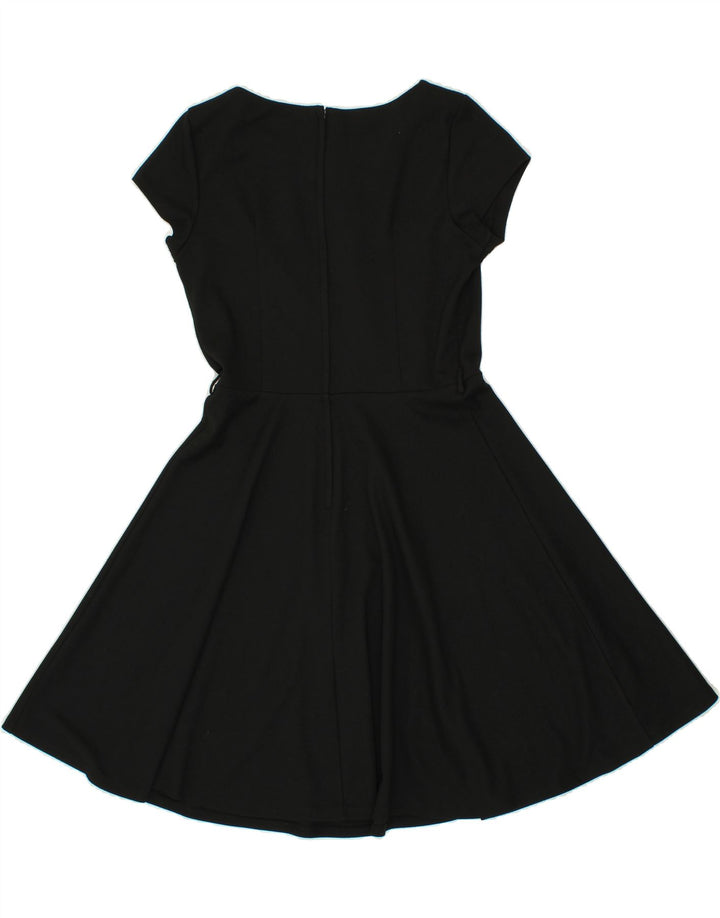 WALLIS Womens A-Line Dress UK 12 Medium Black Polyester Vintage Wallis and Second-Hand Wallis from Messina Hembry 