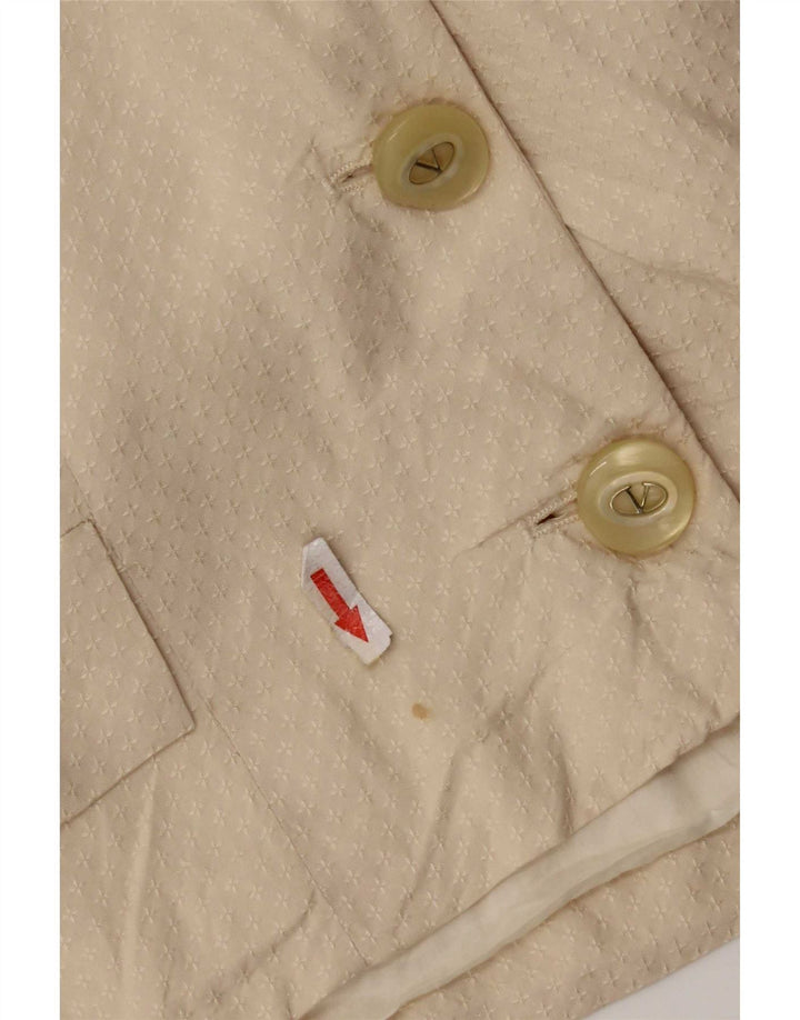 Vintage γυναικείο σακάκι blazer UK 14 μεσαίου μπεζ μετάξι