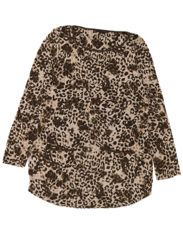 Marks & Spencer Γυναικείο Τοπ UK 12 Medium Khaki Animal Print