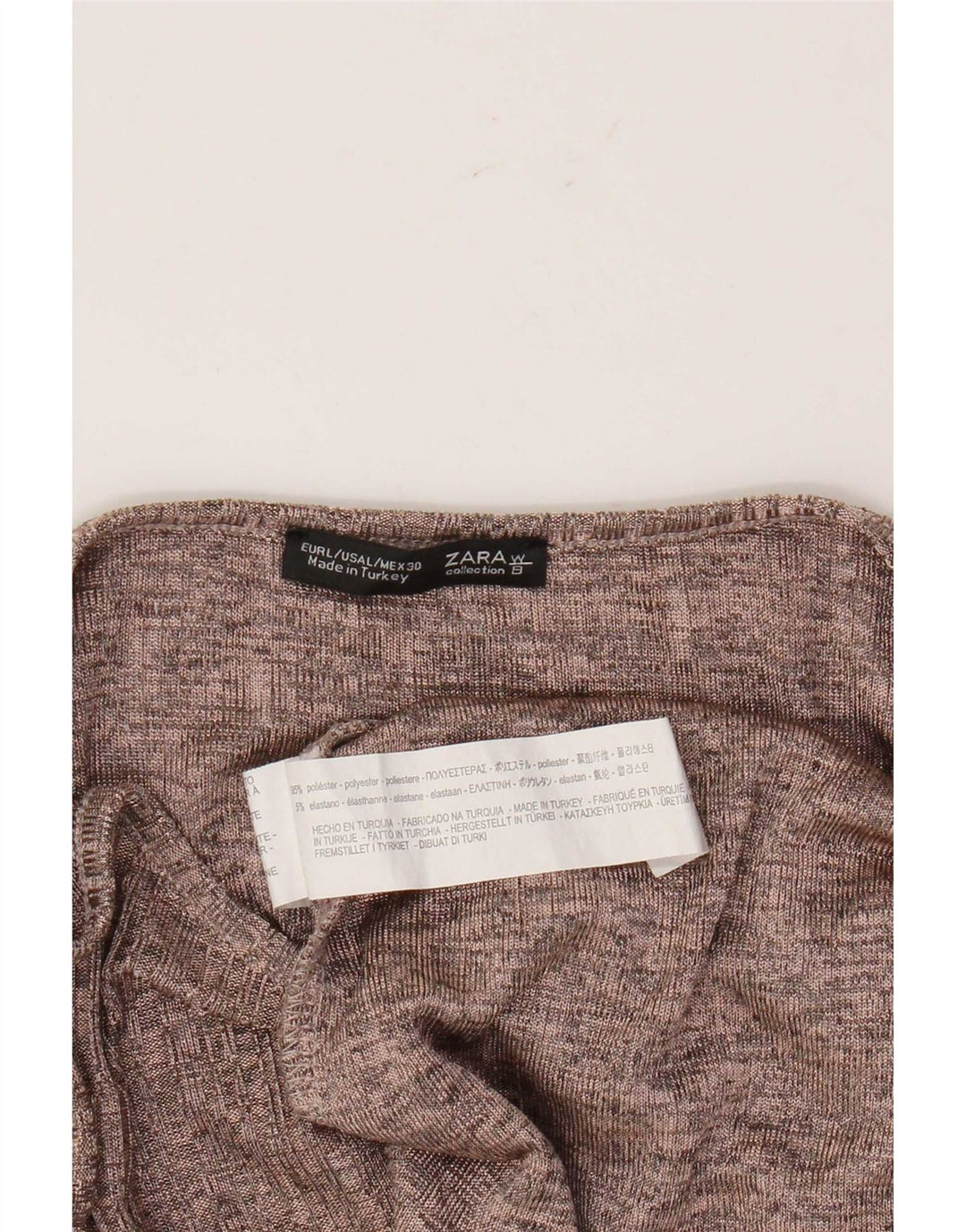 Zara Γυναικείο τοπ μακρυμάνικο UK 16 Large καφέ πολυεστέρας