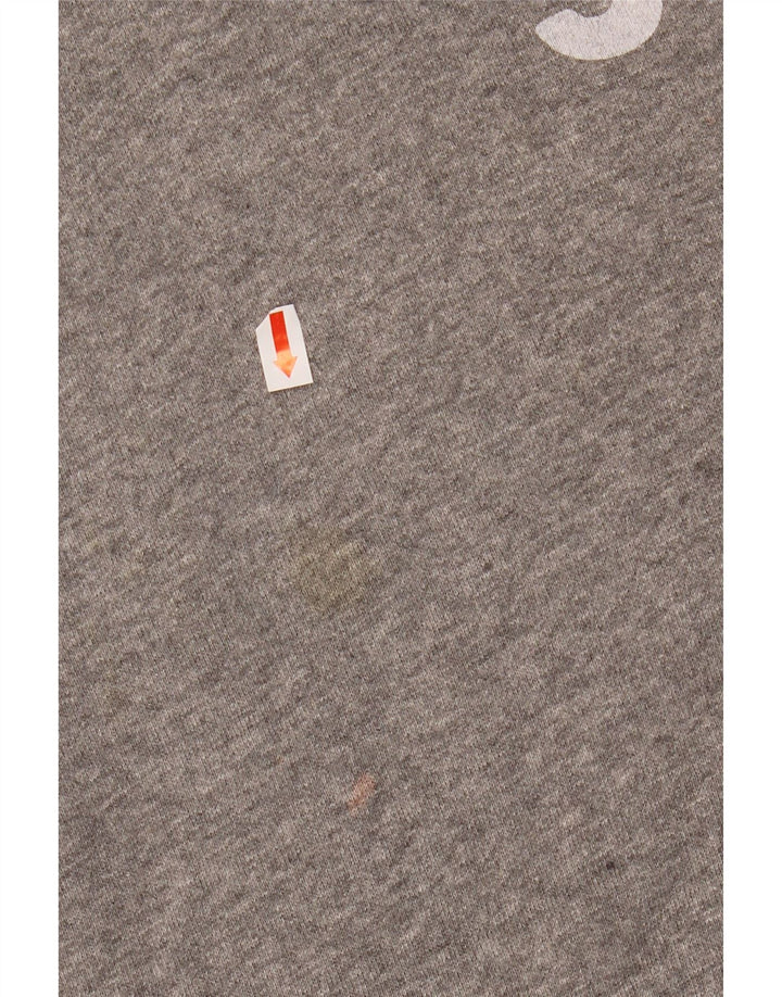 JACK WILLS Γυναικείο γραφικό μπλούζα με κουκούλα UK 14 μεγάλο γκρι βαμβακερό