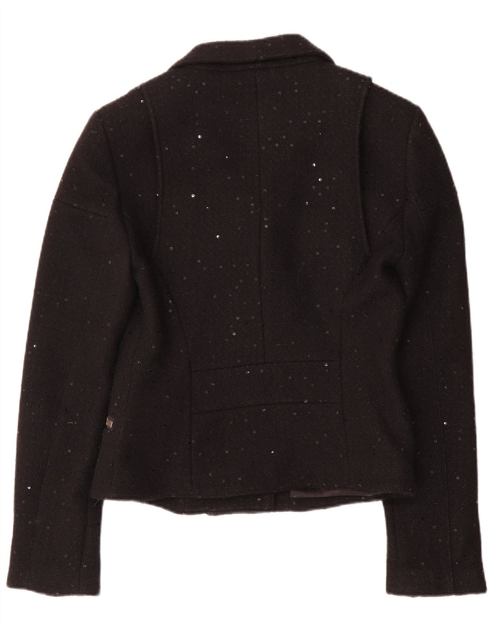 Jack Wills Γυναικείο Biker Jacket UK 12 Medium Black Flecked Wool