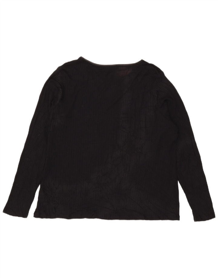 Marks & Spencer Γυναικεία μπλούζα μακρυμάνικη UK 24 4XL μαύρη βισκόζη