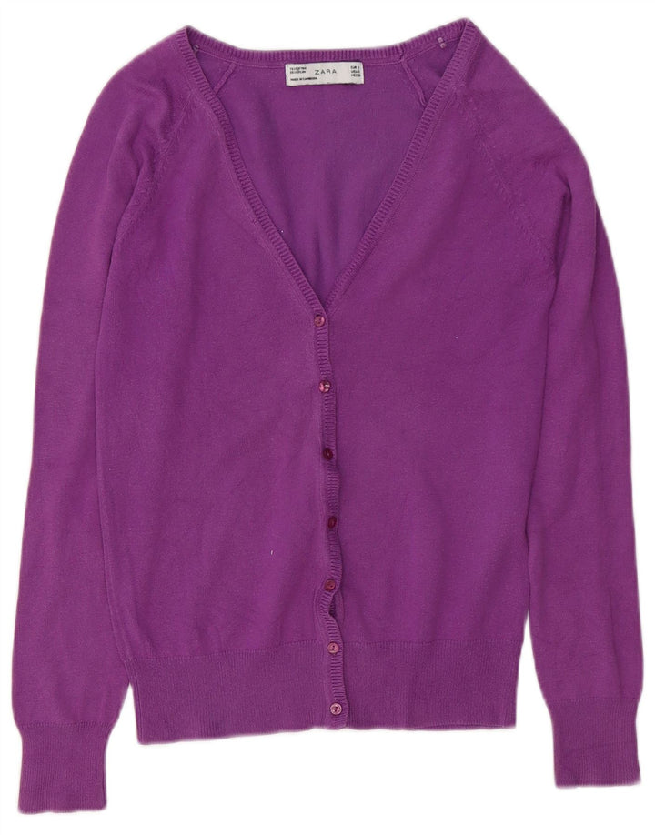 Γυναικείο πουλόβερ ZARA Ζακέτα UK 10 Small Purple Cotton