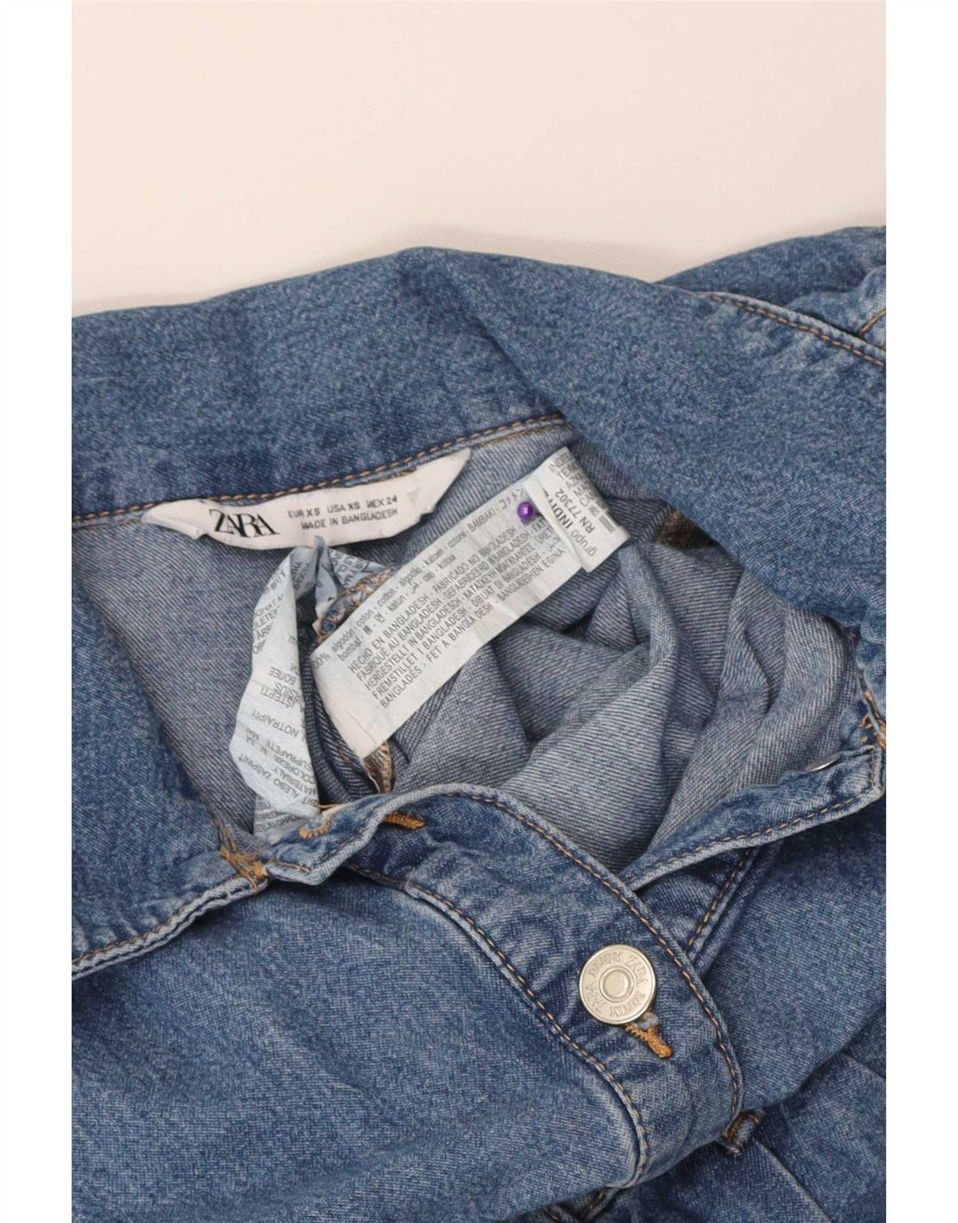 Zara Γυναικείο Τζιν Playsuit UK 4 XS Μπλε βαμβακερό