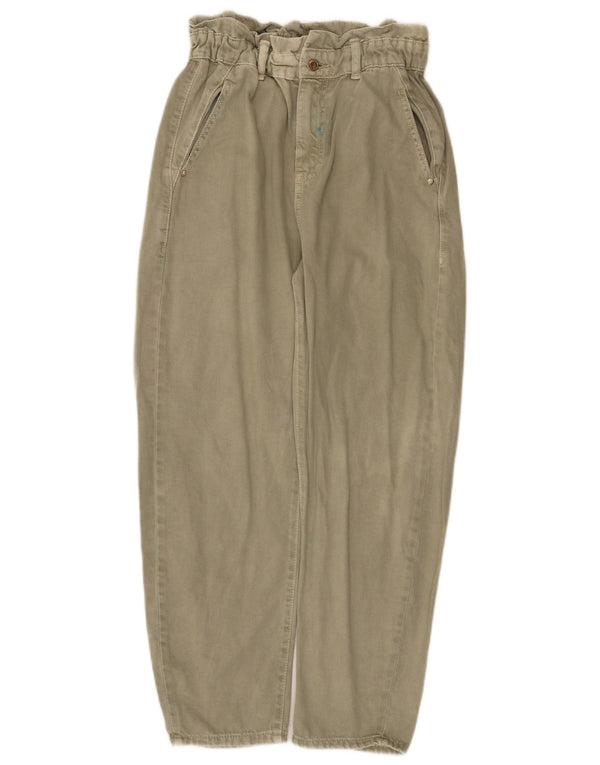 Zara γυναικείο ψηλόμεσο κωνικό παντελόνι EU 36 XS W26 L26 Khaki