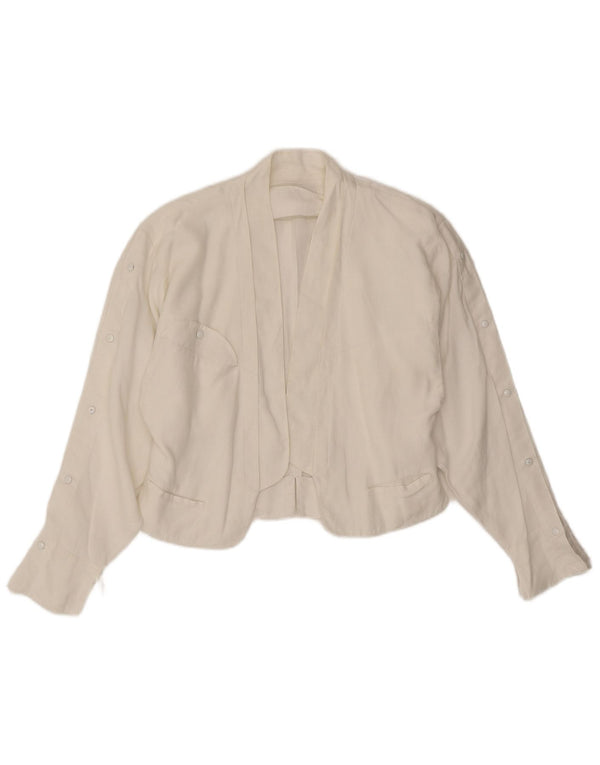 Claude Montana Γυναικείο Crop Blazer Jacket UK 12 Medium White Lenn