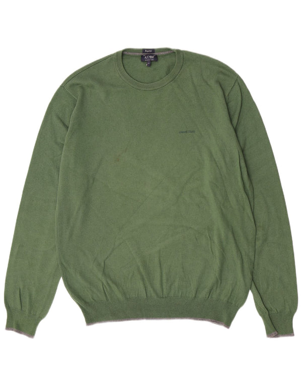 Armani Jeans Ανδρικό πουλόβερ Regular Fit Crew Neck Jumper XL Πράσινο βαμβακερό
