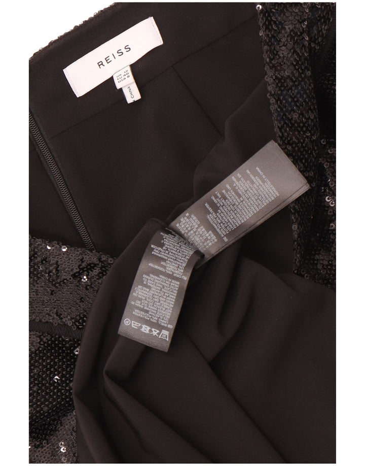 Reiss Γυναικεία Sequin Pencil Φούστα UK 12 Medium W30 Black Polyester