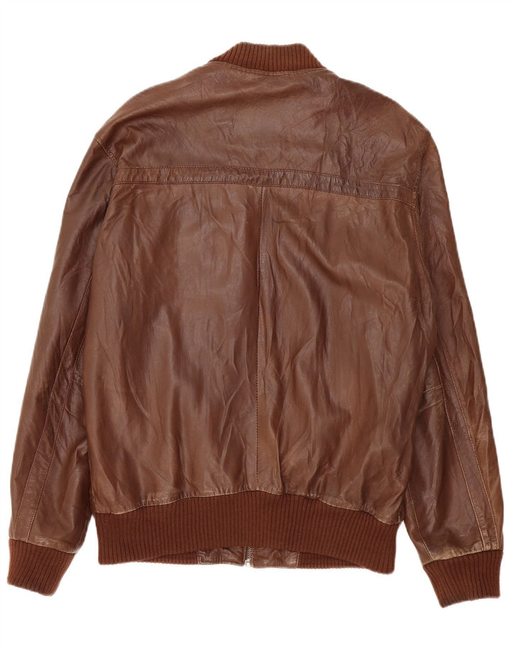 Ανδρικό δερμάτινο μπουφάν PEPE Jeans UK 40 Large Brown Δερμάτινο