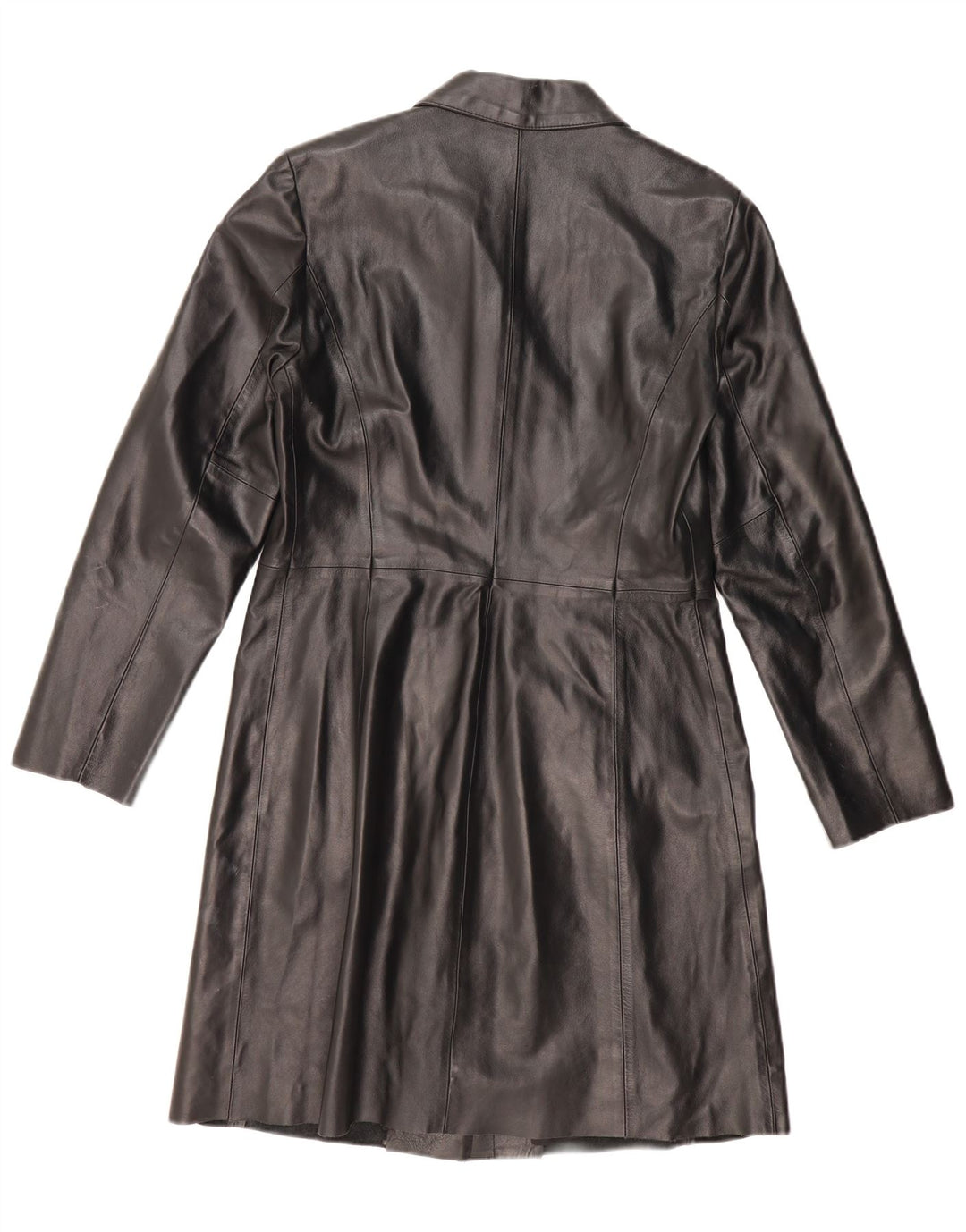 BENETTON Γυναικείο Δερμάτινο Παλτό IT 46 Large Μαύρο Δερμάτινο