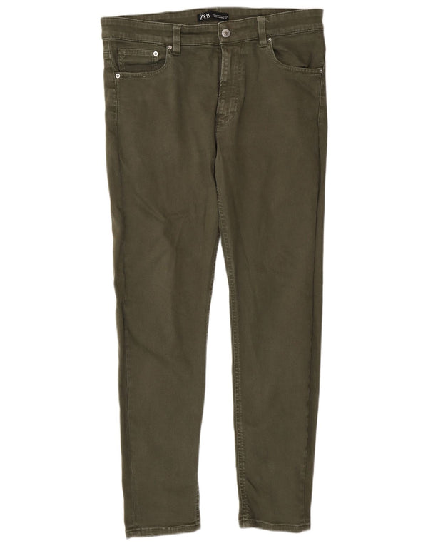 Zara Ανδρικό Slim Jeans EU 44 Large W34 L30 Χακί Βαμβακερό