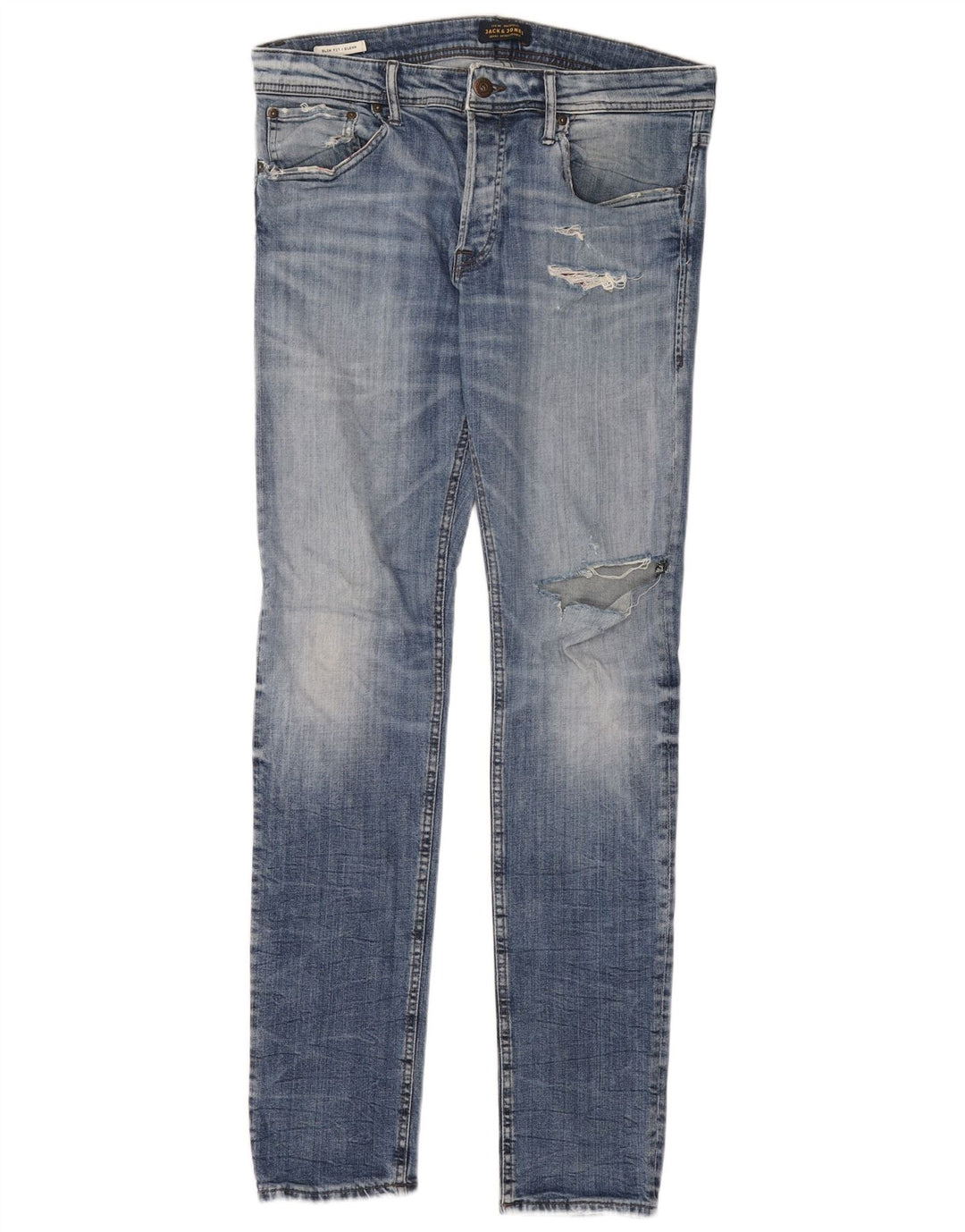 Jack & Jones Ανδρικό GLENN Distressed Slim Jeans W33 L34 Blue Cotton