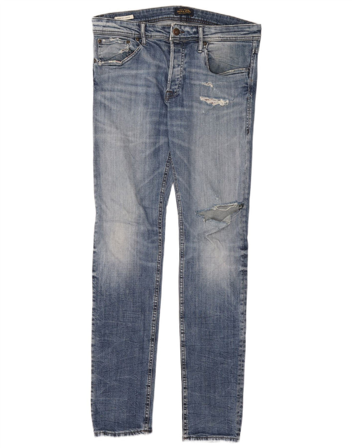 Jack & Jones Ανδρικό GLENN Distressed Slim Jeans W33 L34 Blue Cotton