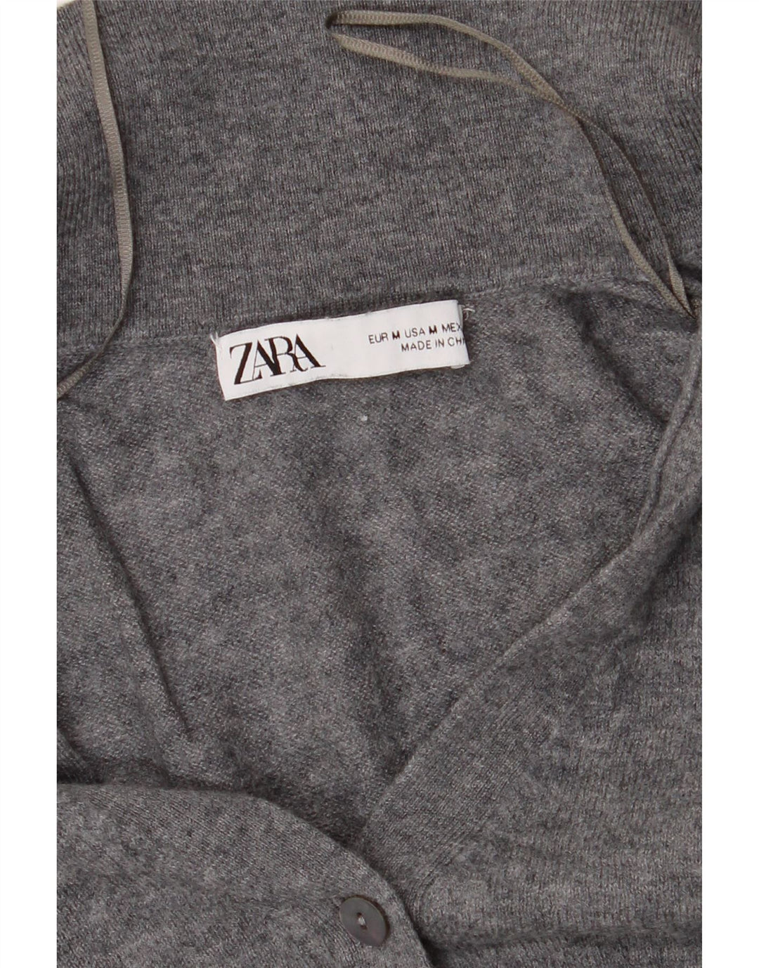 Γυναικείο πουλόβερ ZARA Crop Cardigan UK 12 Medium Grey