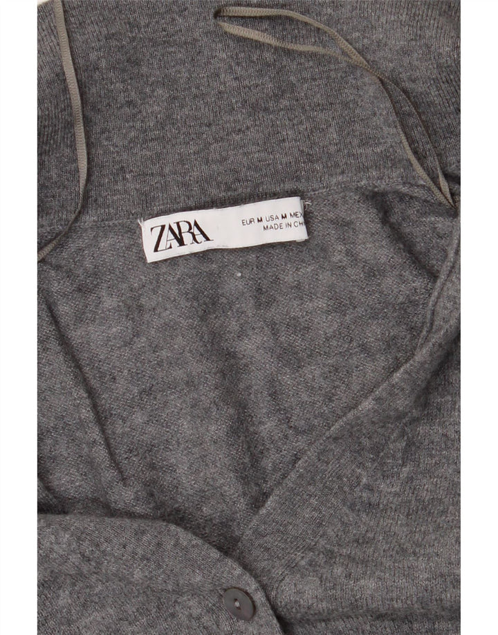 Γυναικείο πουλόβερ ZARA Crop Cardigan UK 12 Medium Grey