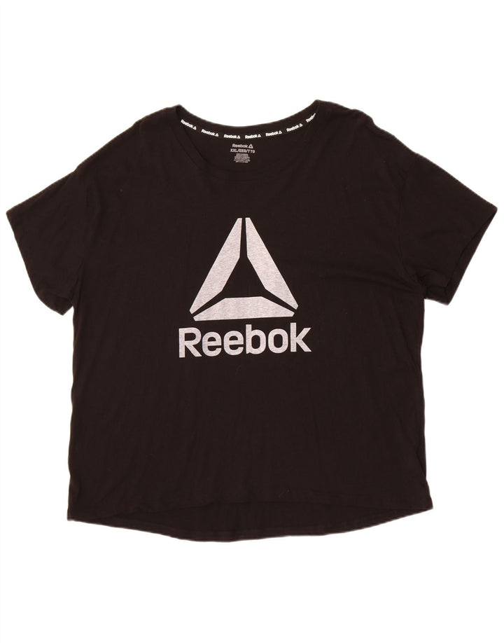 Ανδρικό γραφικό T-Shirt Reebok Top 2XL Μαύρο βαμβακερό