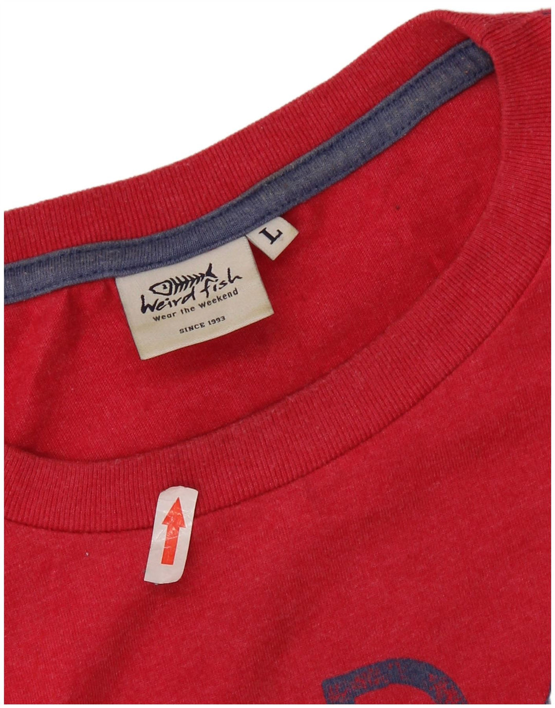 Ανδρικό γραφικό T-Shirt WEIRD FISH Top μεγάλο κόκκινο βαμβακερό