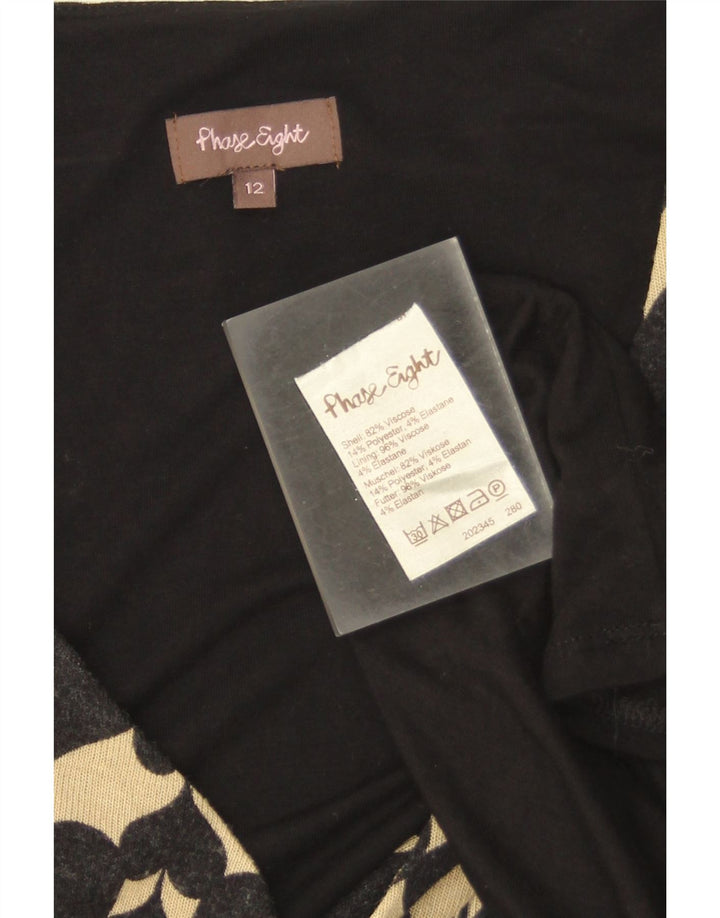 Phase Eight Γυναικείο μακρυμάνικο φόρεμα UK 12 Medium Black Geometric