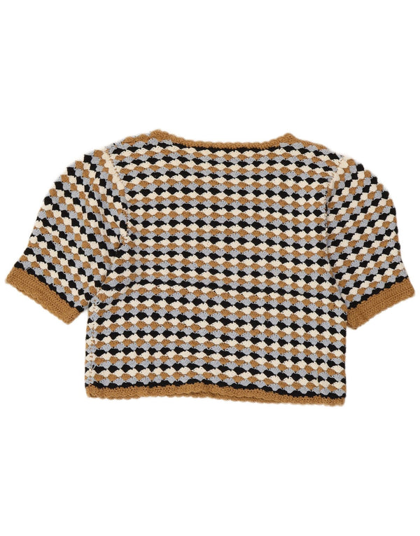 ZARA Γυναικείο πουλόβερ με λαιμόκοψη με λαιμόκοψη UK 14 μεγάλο πολύχρωμο