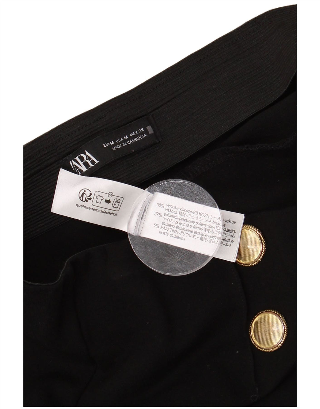 Zara Γυναικείο Ψηλόμεσο Παντελόνι μεσαίο W28 L25 Μαύρο βισκόζη