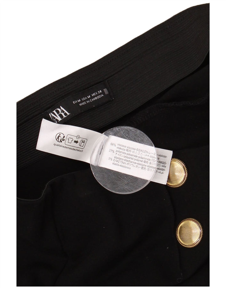 Zara Γυναικείο Ψηλόμεσο Παντελόνι μεσαίο W28 L25 Μαύρο βισκόζη