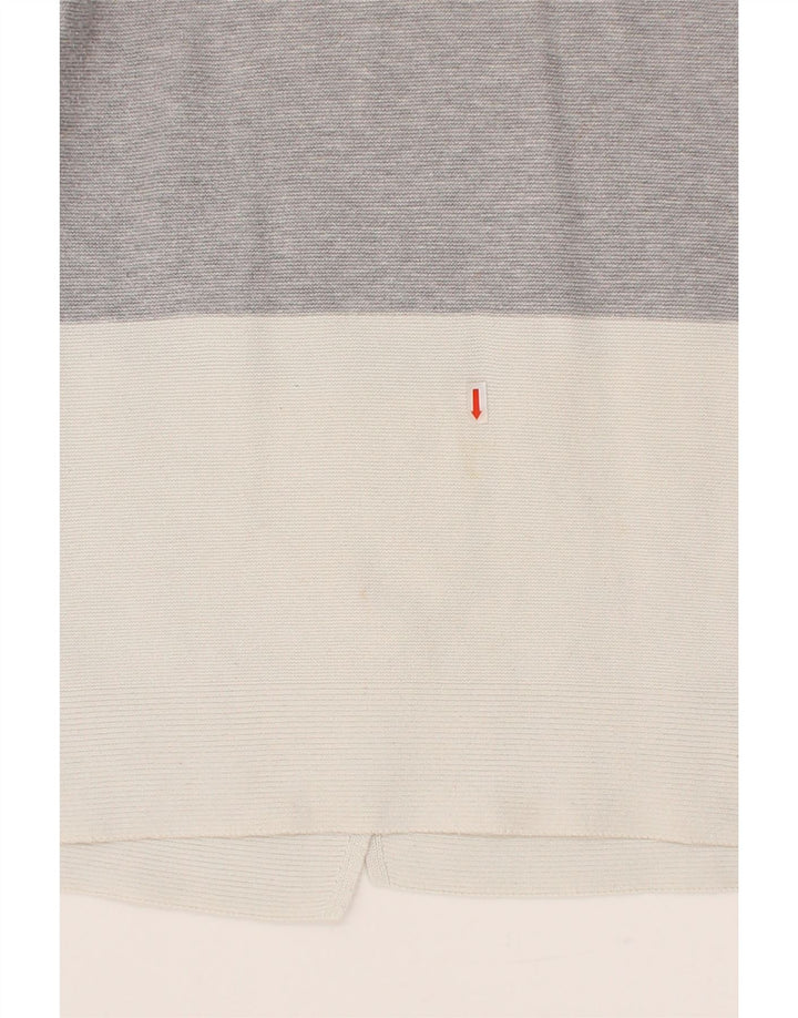 WHITE STUFF Womens Crew Neck Jumper Sweater UK 12 Medium Grey Colourblock Vintage White Stuff and Second-Hand White Stuff from Messina Hembry 