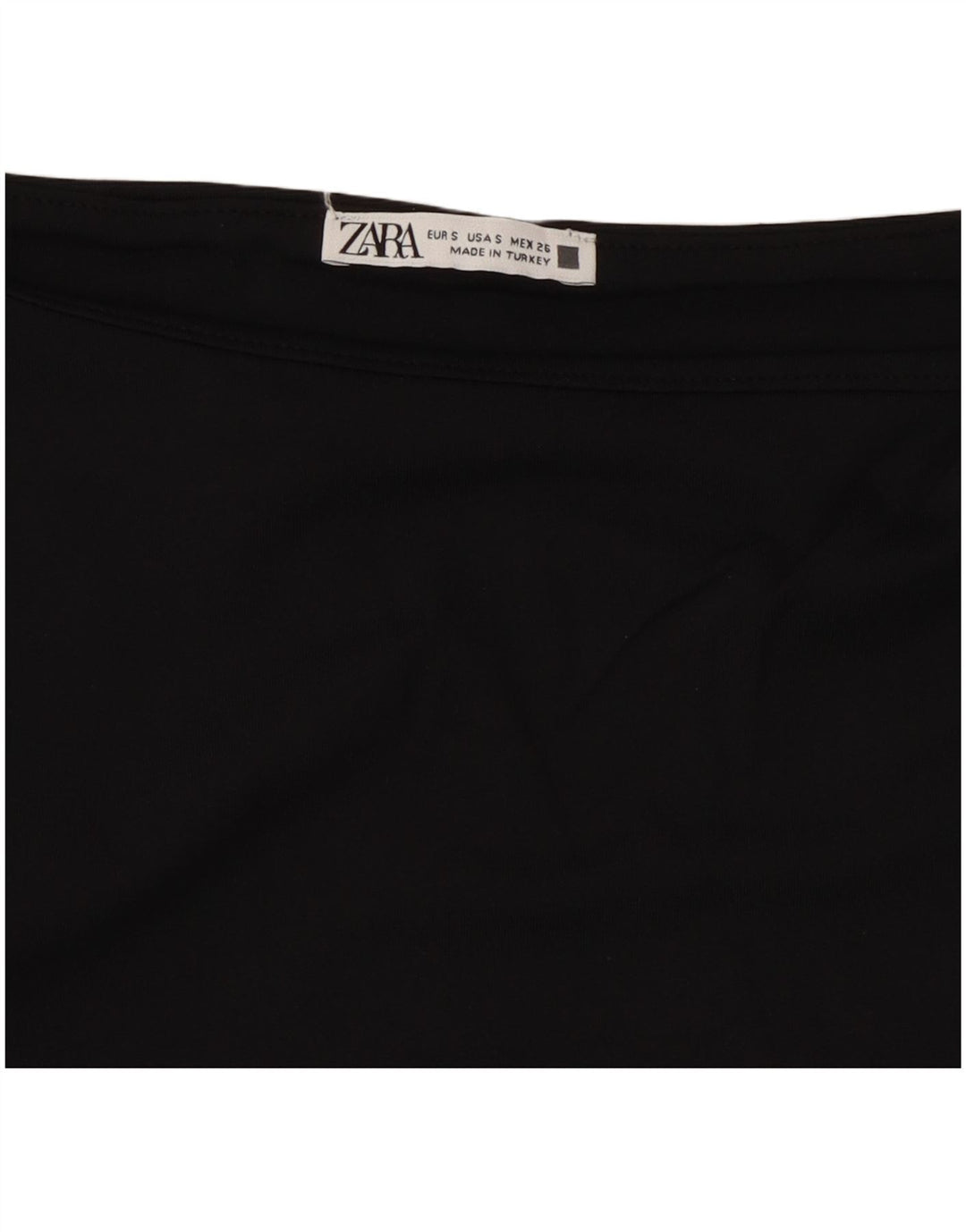 ZARA Γυναικεία Μπλούζα Crop Top UK 8 Small Black