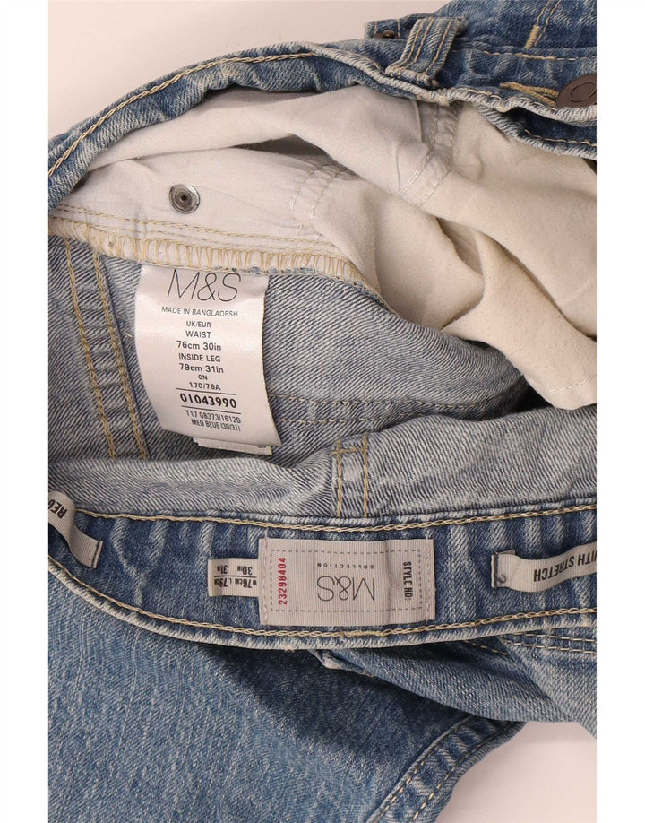 Ανδρικό τζιν κανονικό ίσιο Marks & Spencer W30 L31 Μπλε βαμβακερό