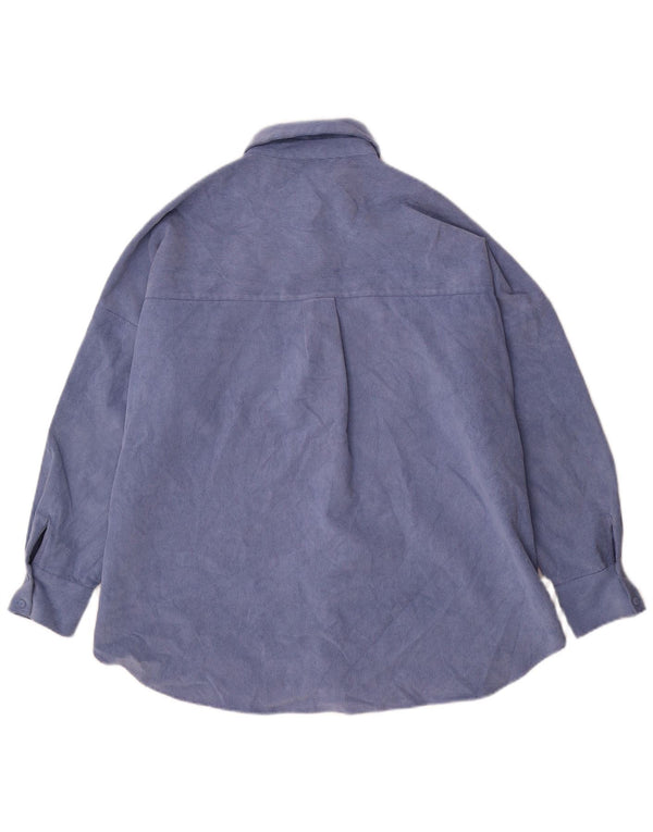 Zara Γυναικείο πουκάμισο Oversized Πουκάμισο UK 14 Medium Blue Polyester