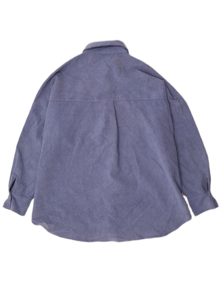 Zara Γυναικείο πουκάμισο Oversized Πουκάμισο UK 14 Medium Blue Polyester
