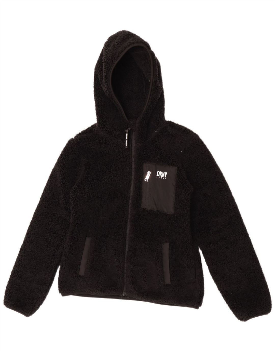 Dkny Girls Fleece Jacket 14-15 Years Large Black Polyester