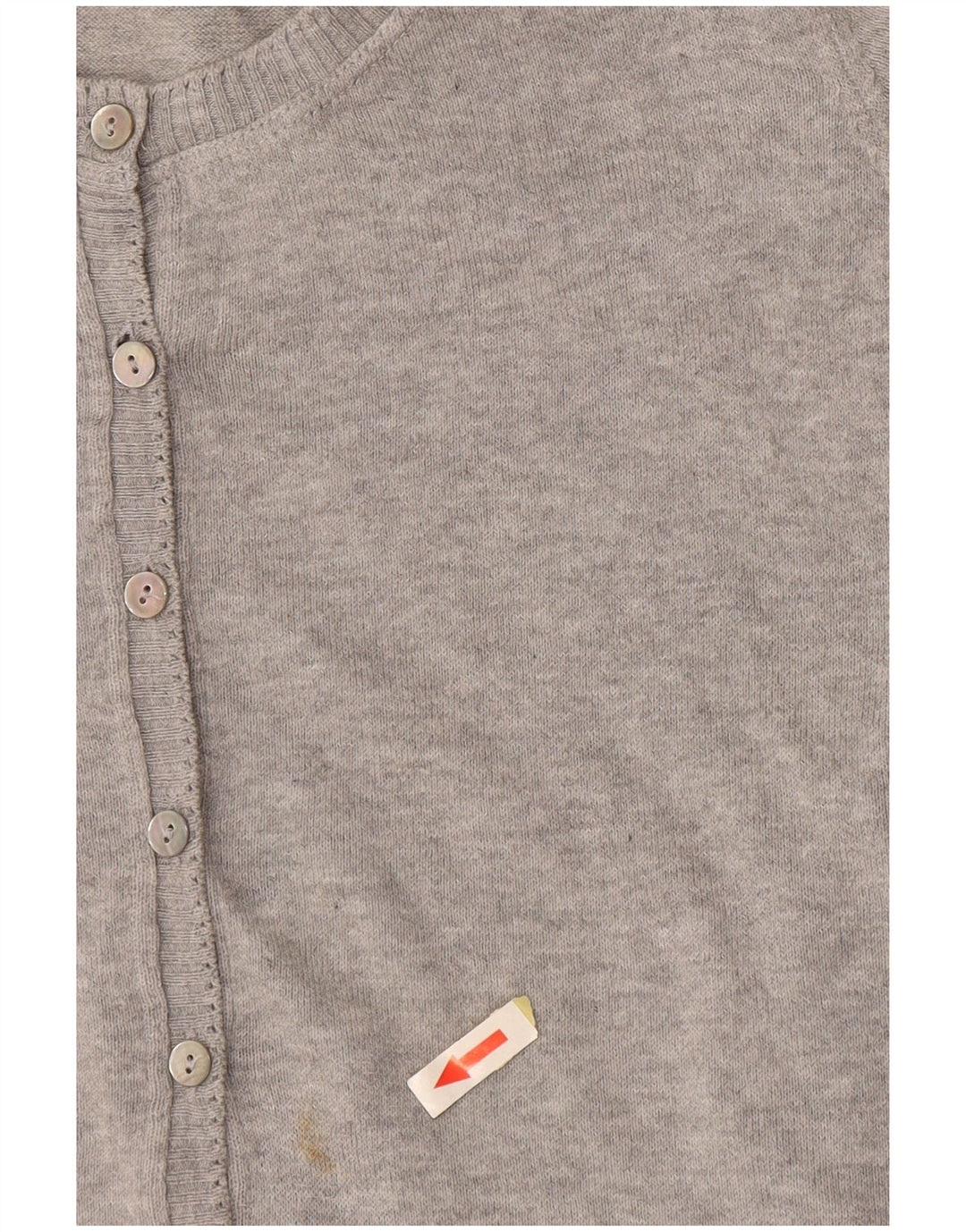 BENETTON Γυναικείο πουλόβερ ζακέτα με κοντό μανίκι UK 12 με μεσαία γκρι φλύκταινα