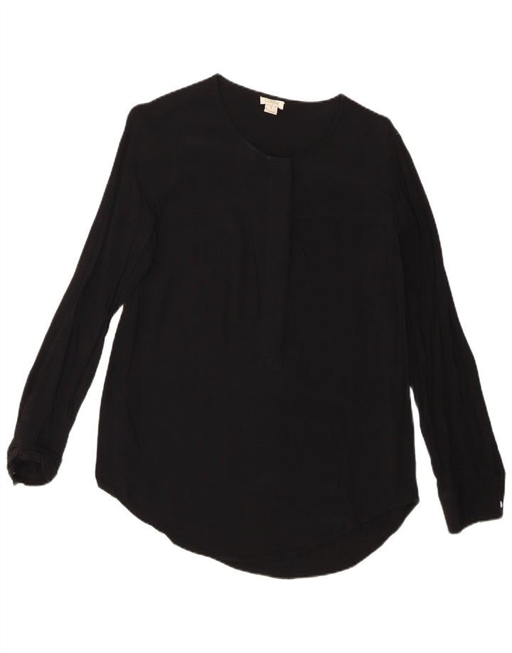 Γυναικεία μακρυμάνικη μπλούζα J. CREW τοπ UK 10 Small Black Viscose