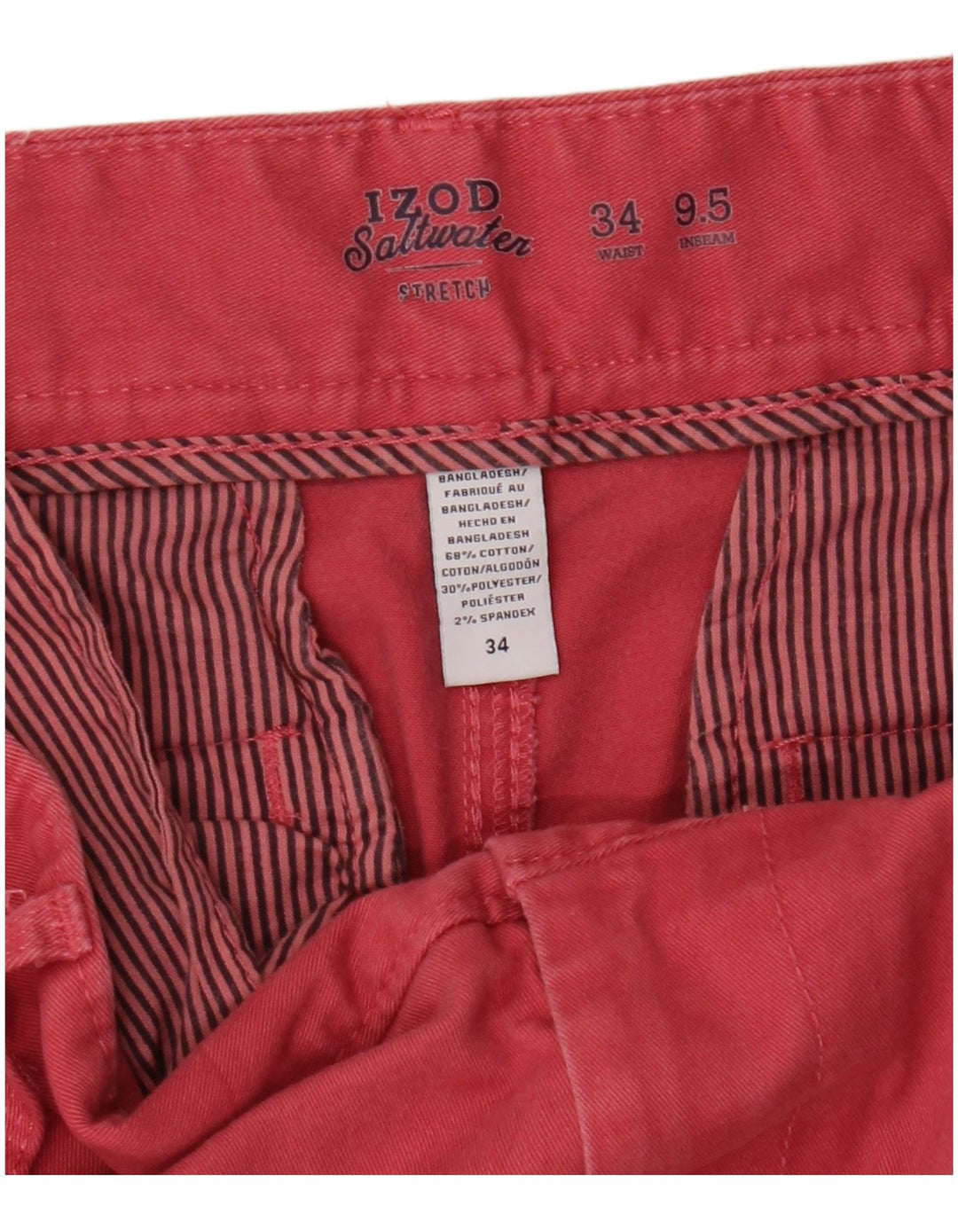 Ανδρικό σορτς Chino Salt Water Izod W34 μεγάλο ροζ βαμβακερό