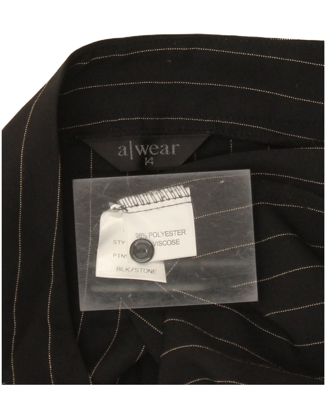 A WEAR Womens Bootcut Casual Παντελόνι UK 14 Medium W30 L32 Μαύρο ριγέ