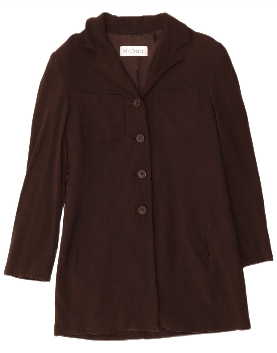 Max Mara Γυναικείο Παλτό UK 10 Μικρό Καφέ Μαλλί