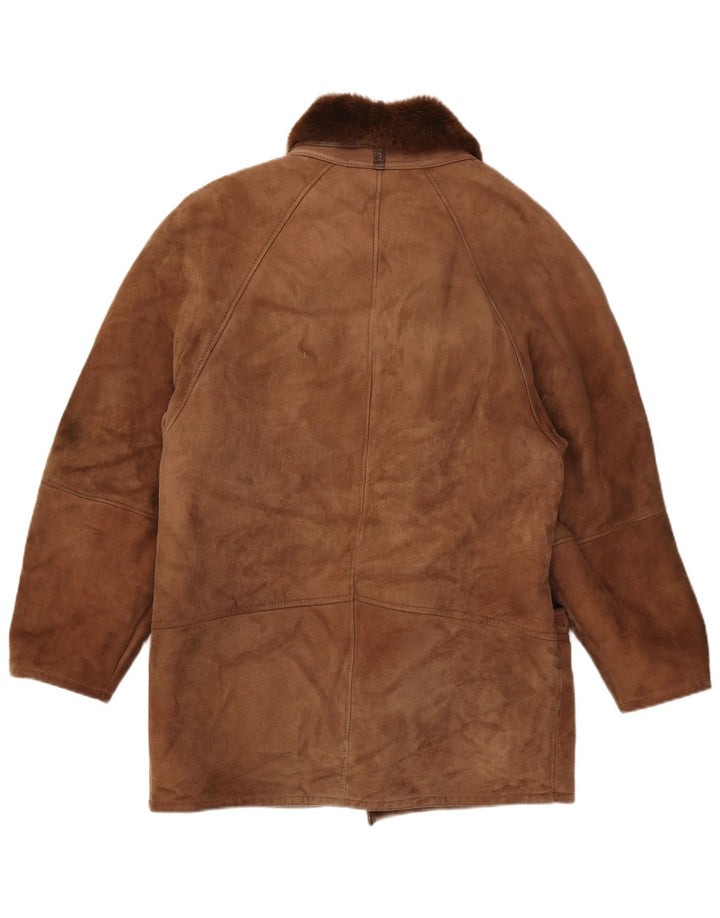 Vintage Ανδρικό Shearling Jacket IT 48 Medium Brown Shearling