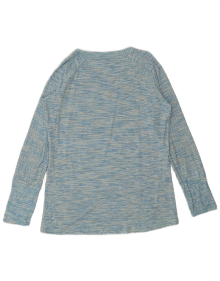 Champion Womens Top μακρυμάνικο UK 14 Medium Blue Flecked Rayon