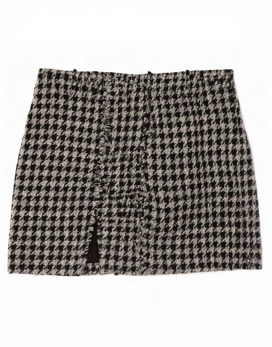 Zara Γυναικεία Μίνι Φούστα Μικρή W26 Μαύρη Houndstooth Πολυεστέρας