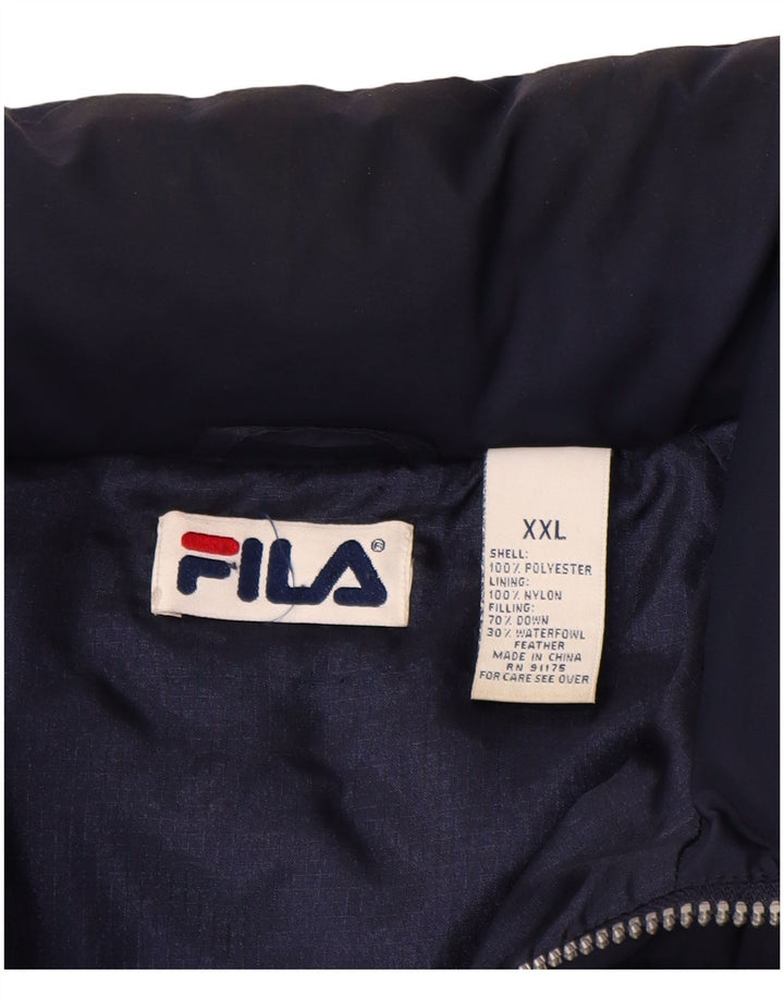 Fila Ανδρικό μπουφάν με επένδυση UK 44 2XL Navy Blue Colorblock Πολυεστέρας
