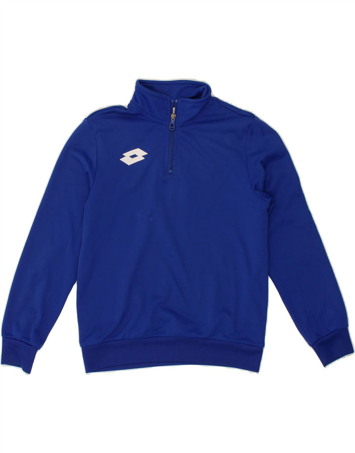 LOTTO Boys Zip Neck Sweatshirt Jumper 10-11 Years Medium Blue Vintage Lotto and Second-Hand Lotto from Messina Hembry 