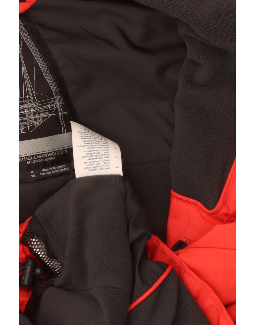 Helly Hansen Boys Graphic Windbreaker Jacket 13-14 Years XL Red Polyester