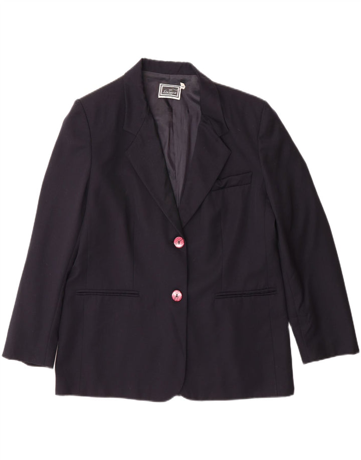 LUISA SPAGNOLI Womens 2 Button Blazer Jacket IT 50 Large Navy Blue Wool