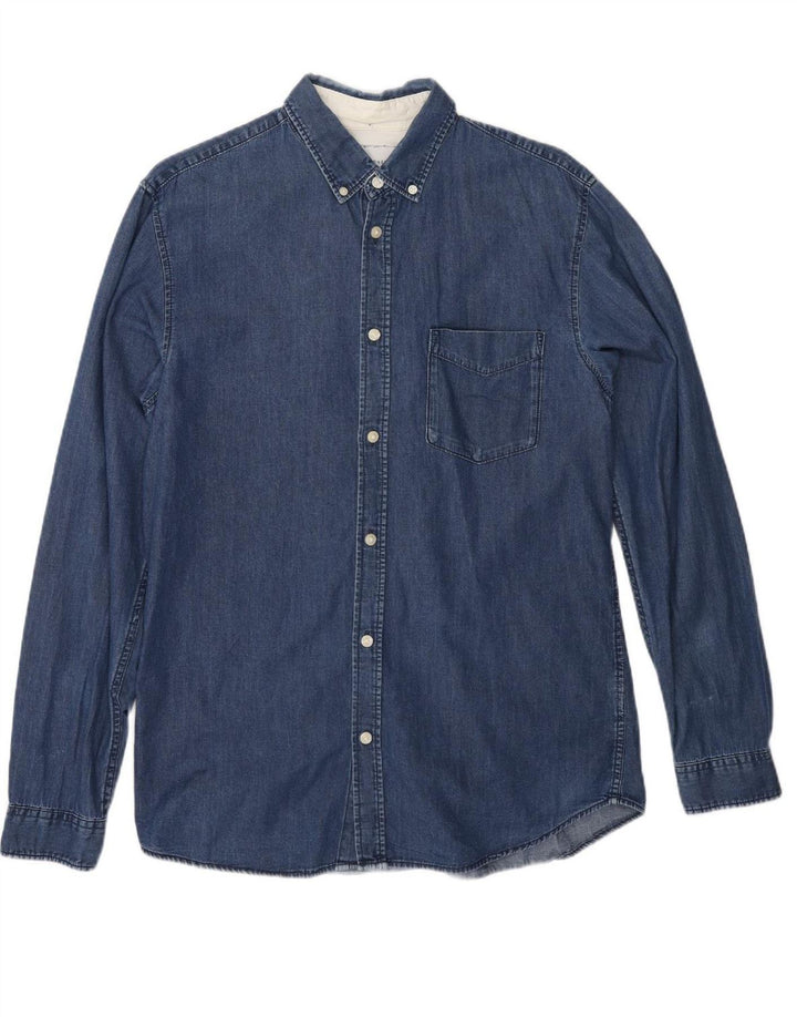 JACK & JONES Mens Denim Shirt Large Navy Blue