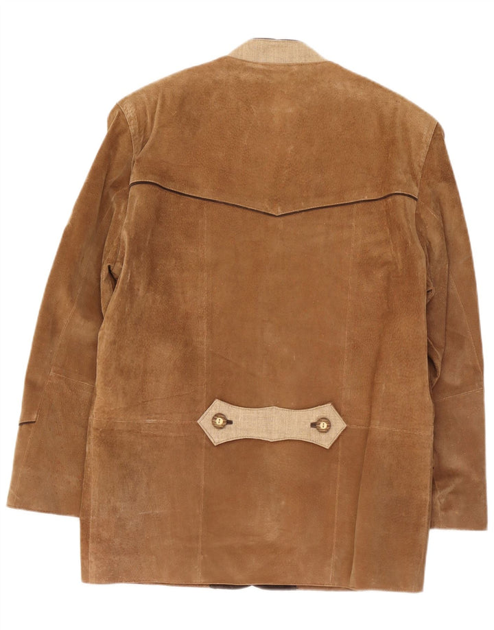 Vintage ανδρικό σουέτ σακάκι με 3 κουμπιά σακάκι UK 36 Small Beige Colourblock
