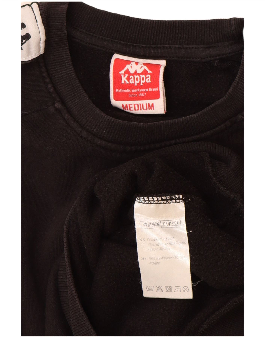 Ανδρικό γραφικό φούτερ KAPPA Jumper Medium Black Colourblock Βαμβακερό