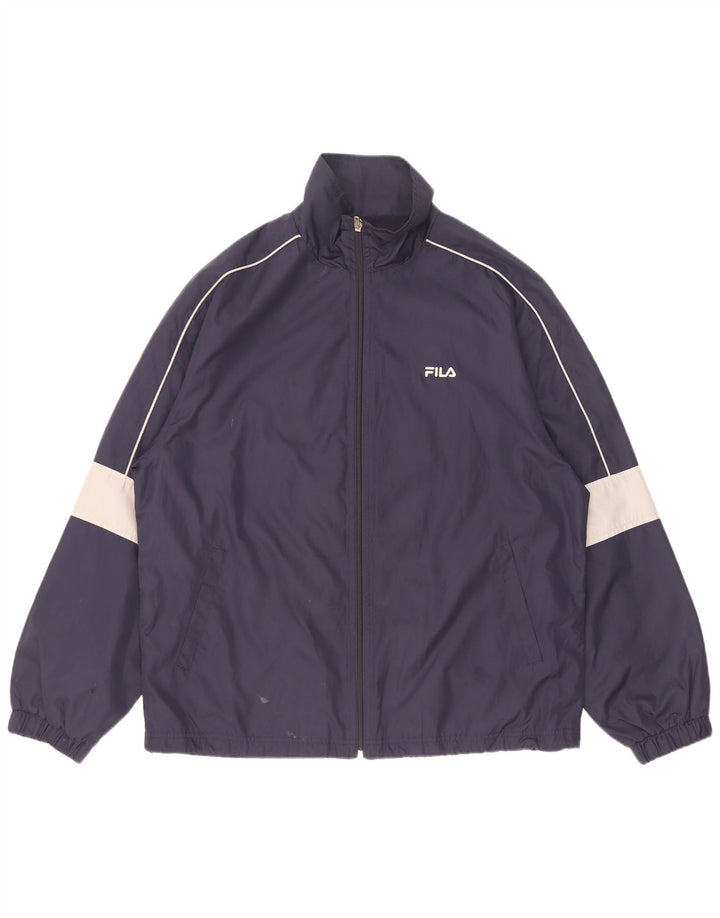 Fila Ανδρικό μπουφάν βροχής UK 38 Medium Navy Blue Colourblock Polyester