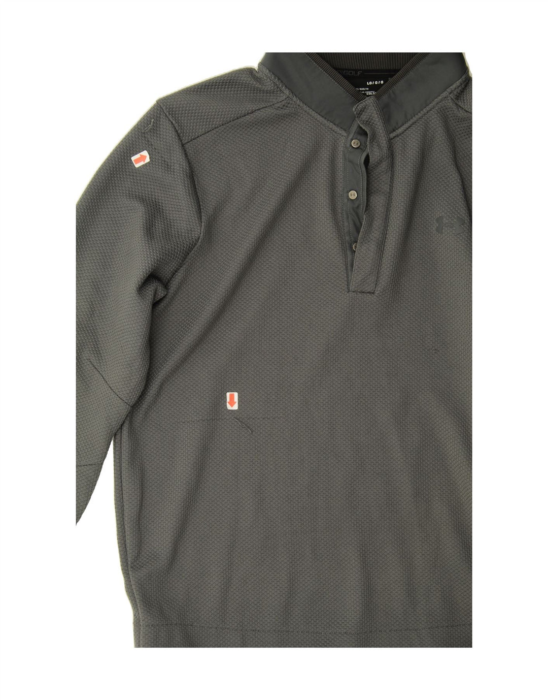 UNDER ARMOUR Mens Button Neck Pullover Tracksuit Top Large Grey Polyester Vintage Under Armour and Second-Hand Under Armour from Messina Hembry 